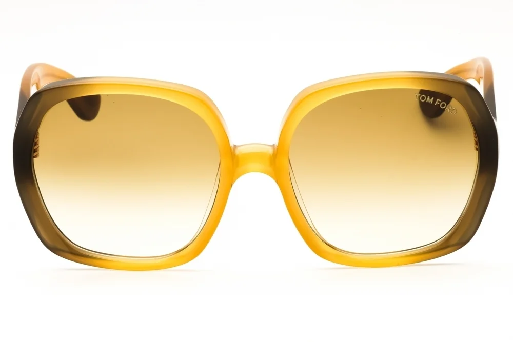NWT Tom Ford FT1221-41F Yellow Oversized 60mm Sunglasses